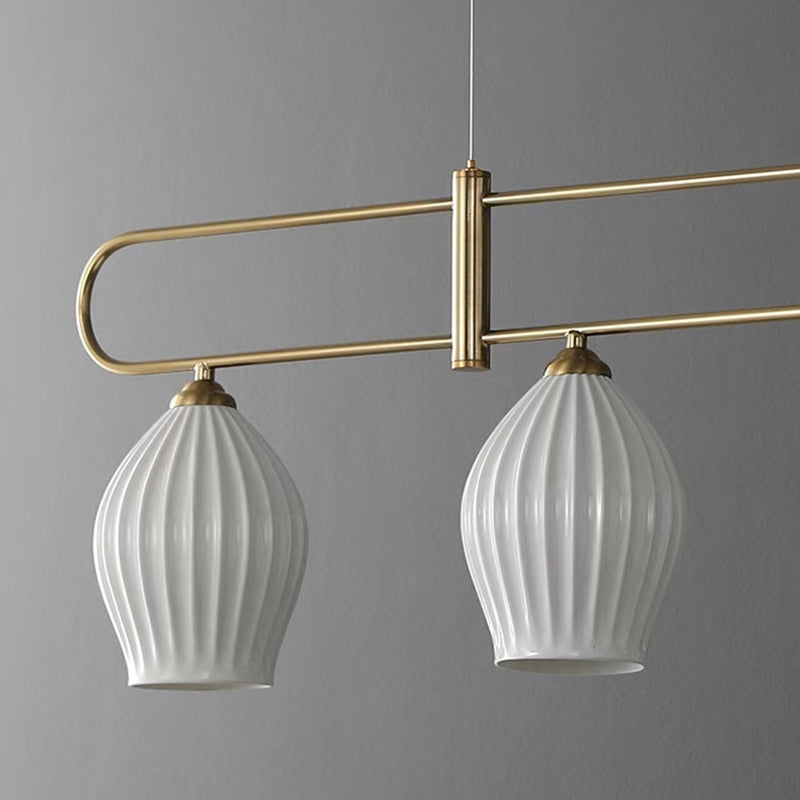Drum Shape Metal Island Pendants Modern Style Multi Lights Island Pendant Lights