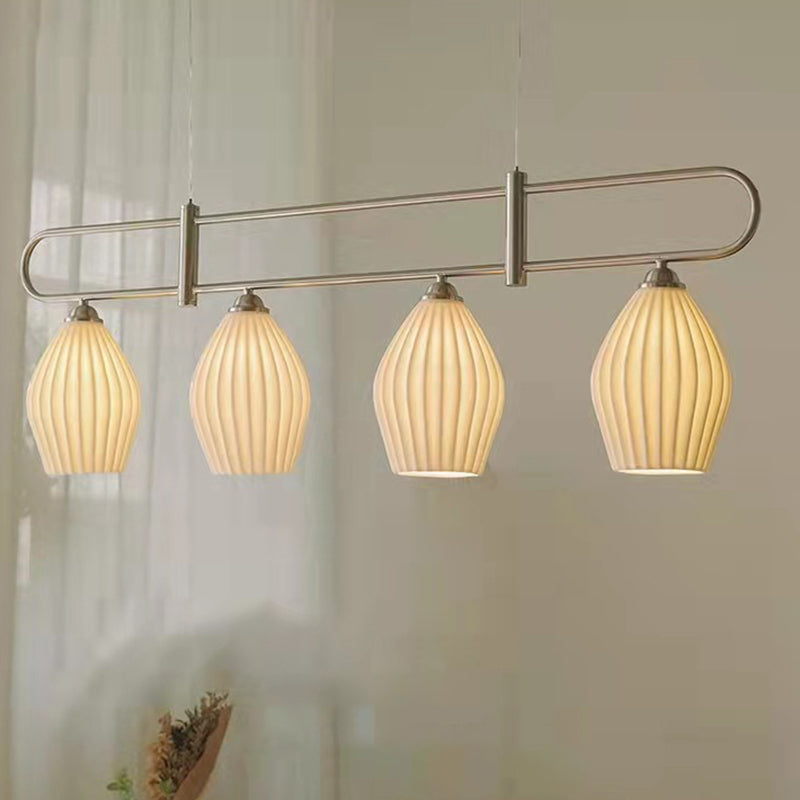 Drum Shape Metal Island Pendants Modern Style Multi Lights Island Pendant Lights