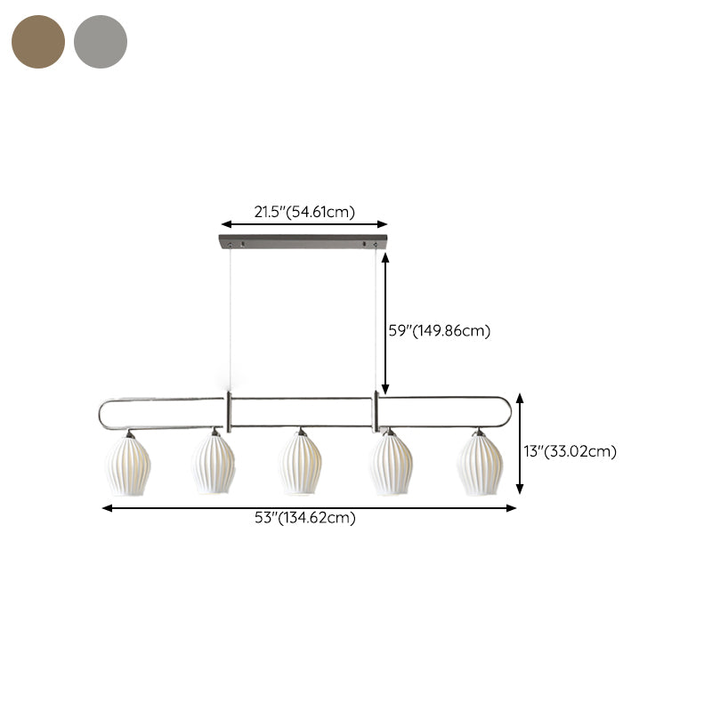Drum Shape Metal Island Pendants Modern Style Multi Lights Island Pendant Lights