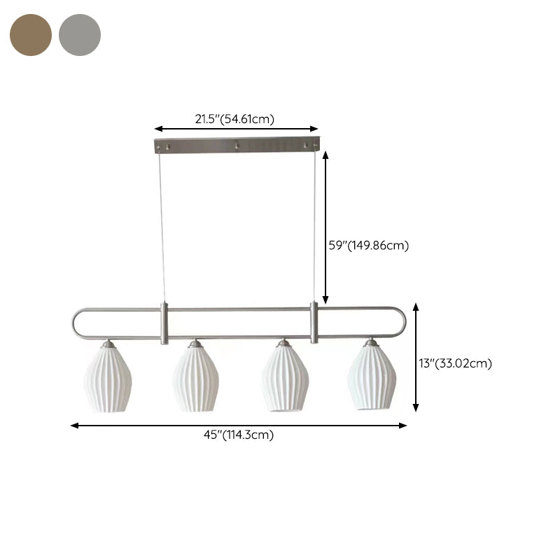 Drum Shape Metal Island Pendants Modern Style Multi Lights Island Pendant Lights