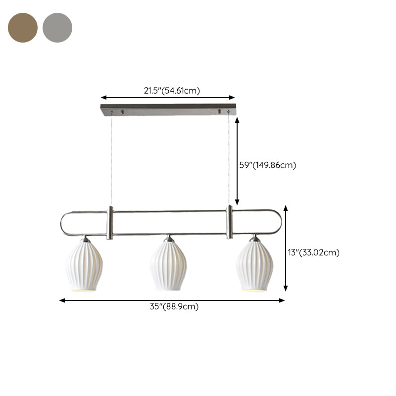 Drum Shape Metal Island Pendants Modern Style Multi Lights Island Pendant Lights