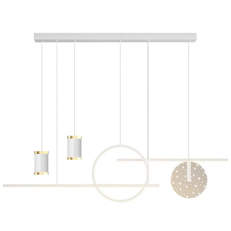 Geometric Shape Metal Island Pendants Modern Style 8 Lights Island Pendant Lights