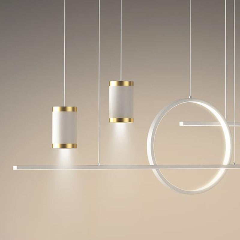 Geometric Shape Metal Island Pendants Modern Style 8 Lights Island Pendant Lights