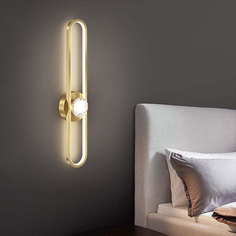 Metal LED Modern Wall Sconce Linear Shape Vanity Lamp with Acrylic Shade for Bathroom
