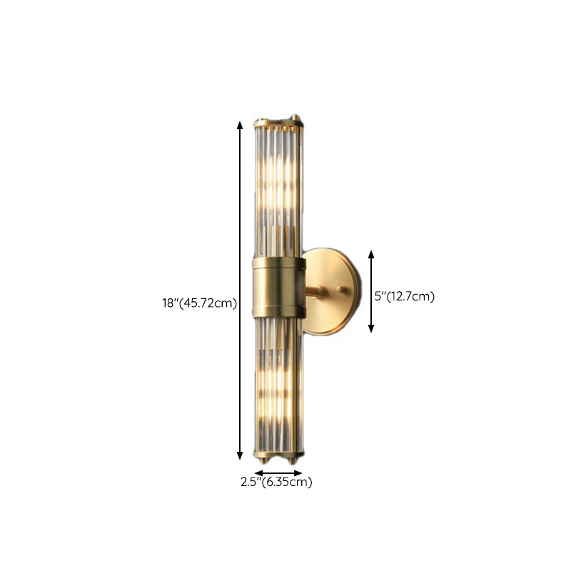 Solid Brass and Glass Bathroom Vanity Lighting 1 / 2 - Light Bath Sconce in Gold