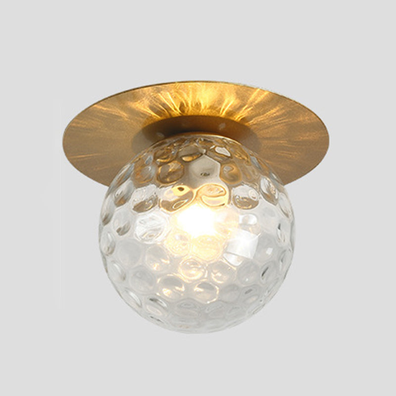 Traditional Globe Bath Sconce Iron & Glass Bathroom Vanity Lighting in Black / Gold