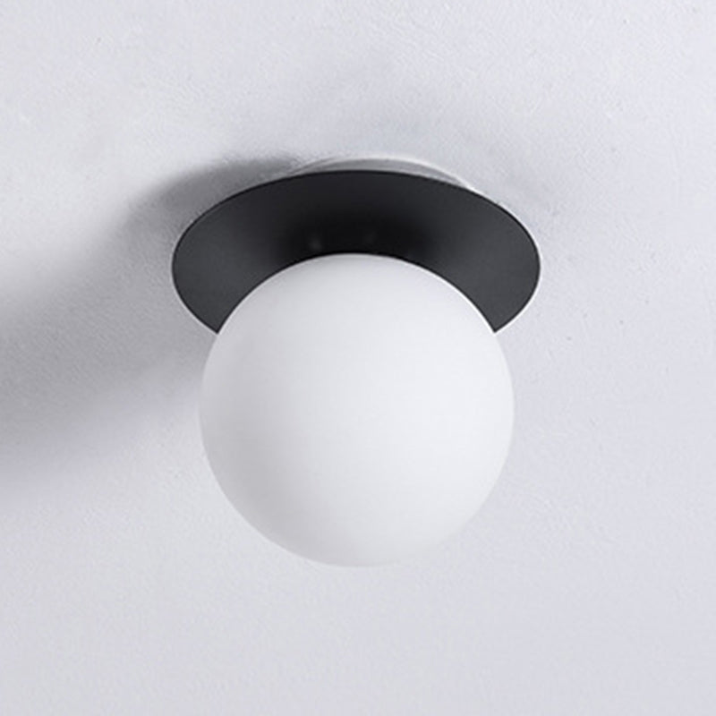 Traditional Globe Bath Sconce Iron & Glass Bathroom Vanity Lighting in Black / Gold