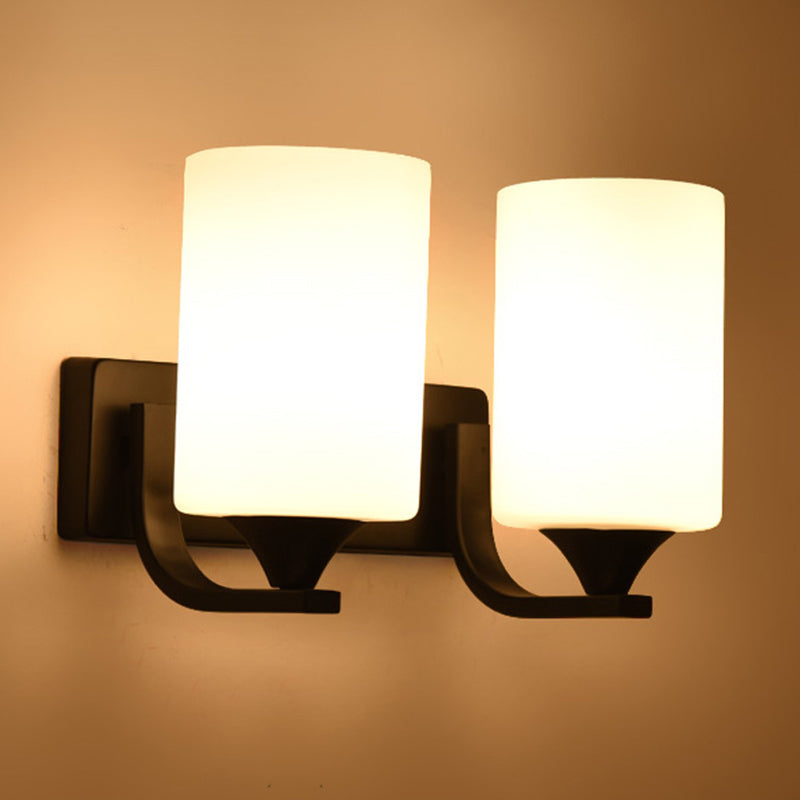 Contemporary Vanity Lighting Glass Shade Wall Light Fixture for Bathroom