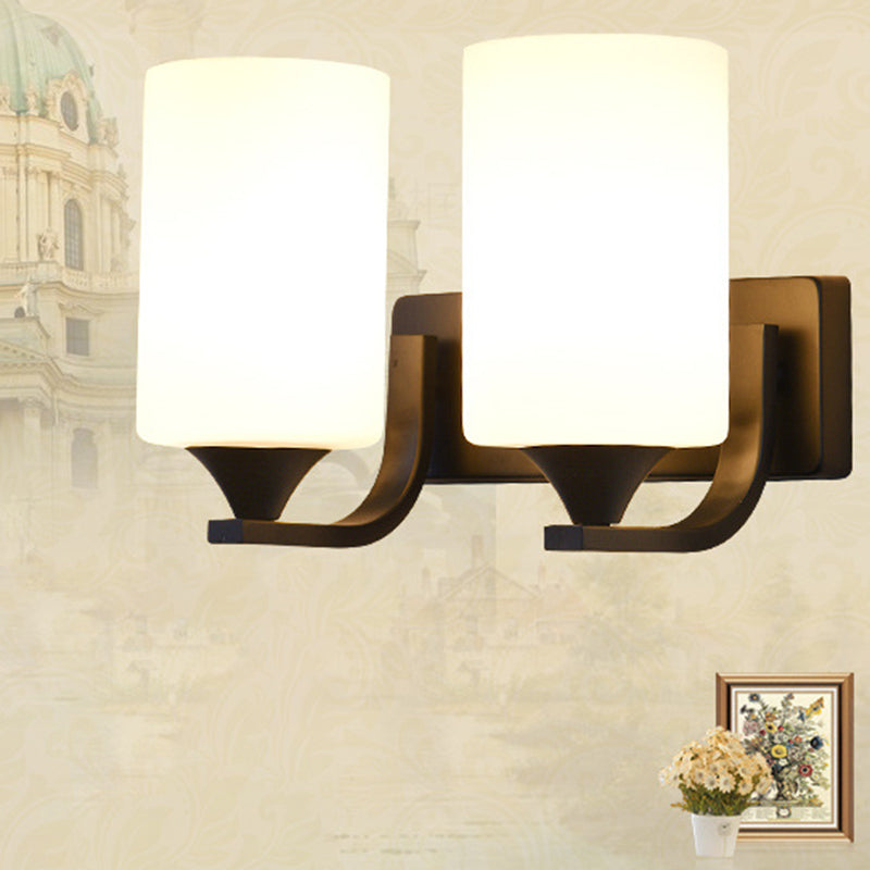 Contemporary Vanity Lighting Glass Shade Wall Light Fixture for Bathroom