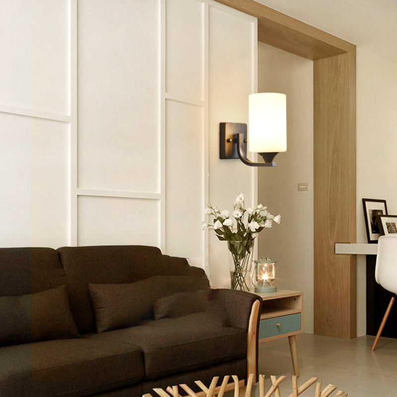 Contemporary Vanity Lighting Glass Shade Wall Light Fixture for Bathroom