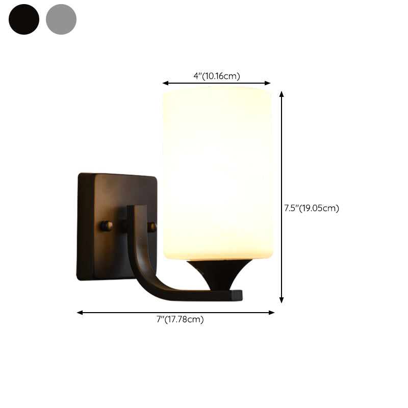 Contemporary Vanity Lighting Glass Shade Wall Light Fixture for Bathroom