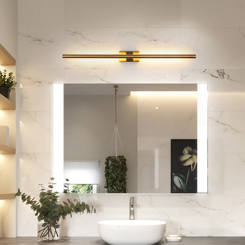 Contemporary Single Bathroom Vanity Light Black/Golden LED Metal Wall Light