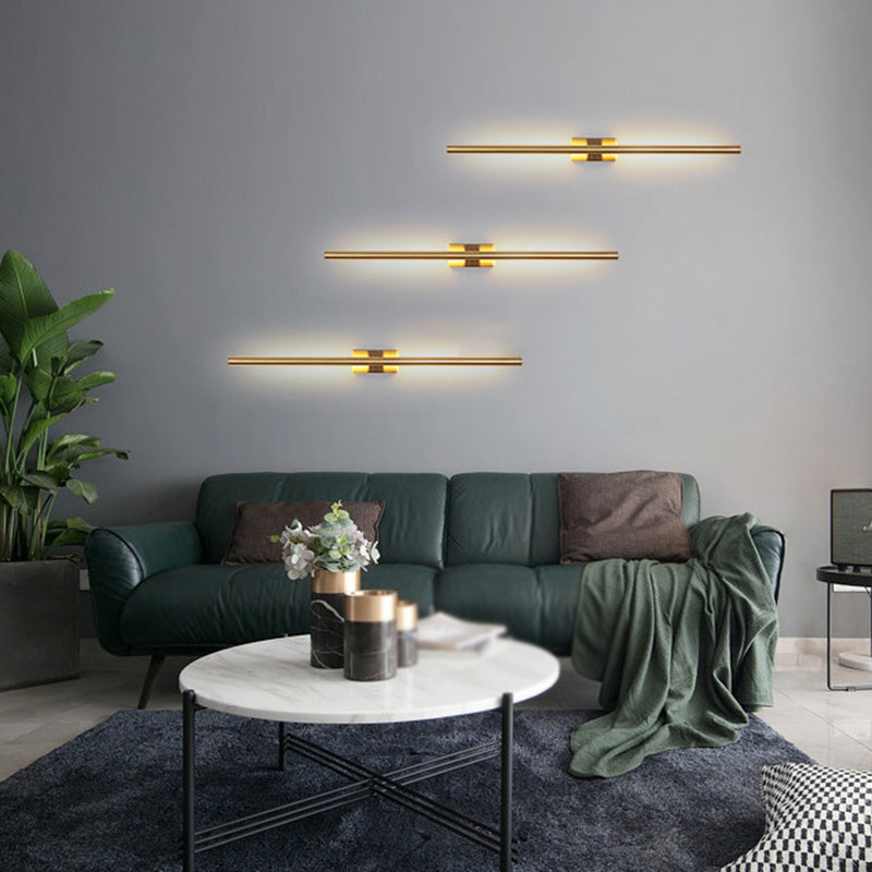 Contemporary Single Bathroom Vanity Light Black/Golden LED Metal Wall Light