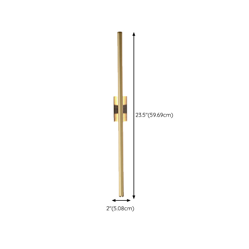 Contemporary Single Bathroom Vanity Light Black/Golden LED Metal Wall Light