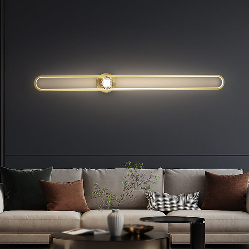 Metal Modern Wall Sconce Linear Shape LED Vanity Lamp with Acrylic Shade for Bathroom