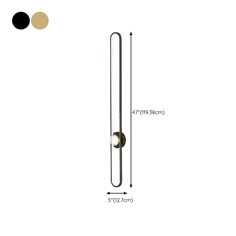 Metal Modern Wall Sconce Linear Shape LED Vanity Lamp with Acrylic Shade for Bathroom