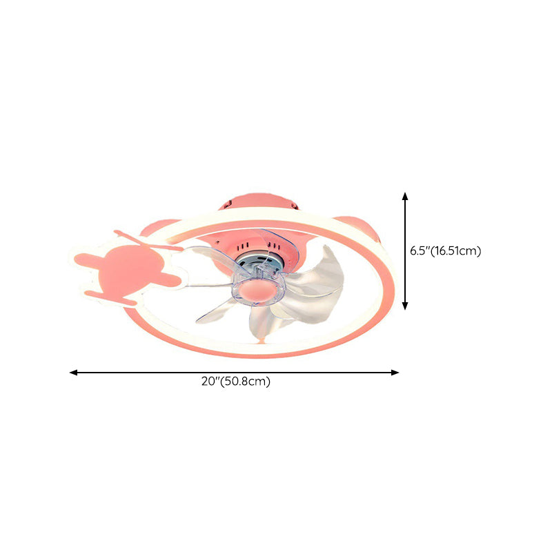 Kids LED Ceiling Fan Lamp Airplane Metal Fan Lighting for Bedroom