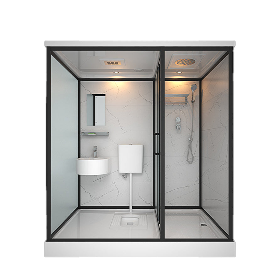 Rectangle Tempered Glass Shower Stall Clear Framed Shower Enclosure