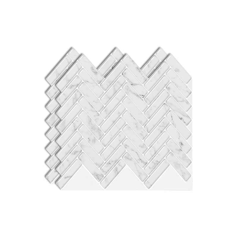 Square Peel & Stick Mosaic Tile Herringbone Peel and Stick Wall Tile