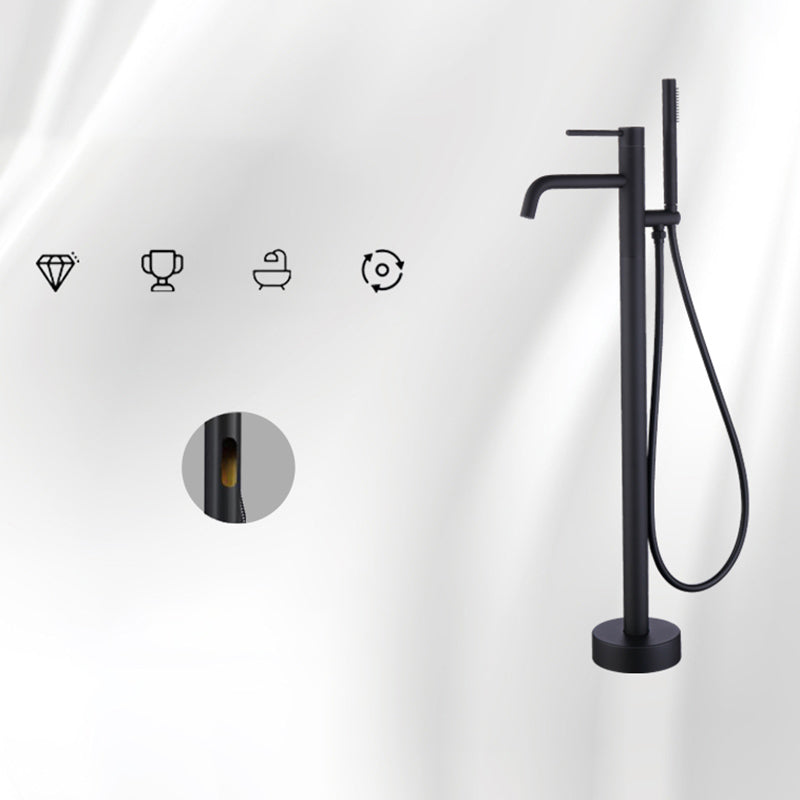 Floor Mounted Metal Freestanding Tub Filler One Handle Freestanding Faucet