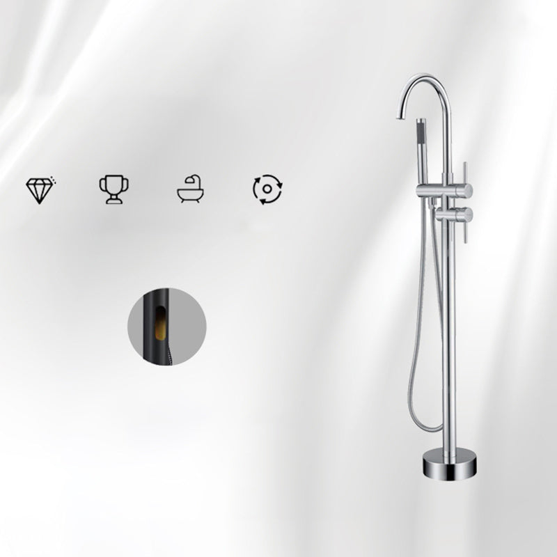 Floor Mounted Metal Freestanding Tub Filler One Handle Freestanding Faucet