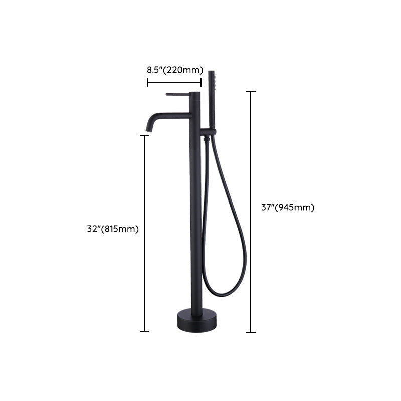 Floor Mounted Metal Freestanding Tub Filler One Handle Freestanding Faucet