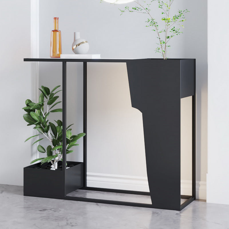 Contemporary Rectangle Console Table Black Console Sofa Table for Hall