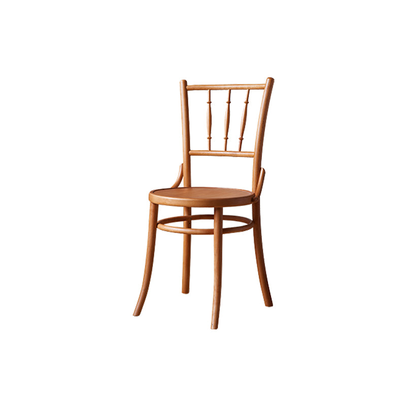 Solid Wood Dining Side Chair High Backrest Patio Dining Chair