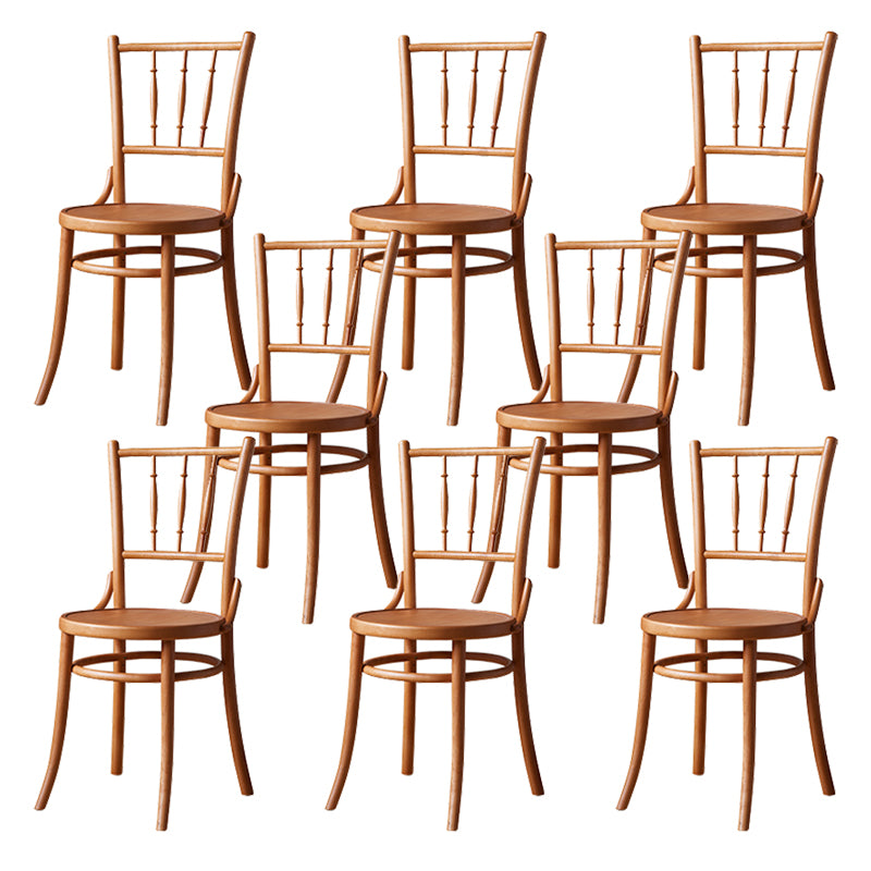 Solid Wood Dining Side Chair High Backrest Patio Dining Chair