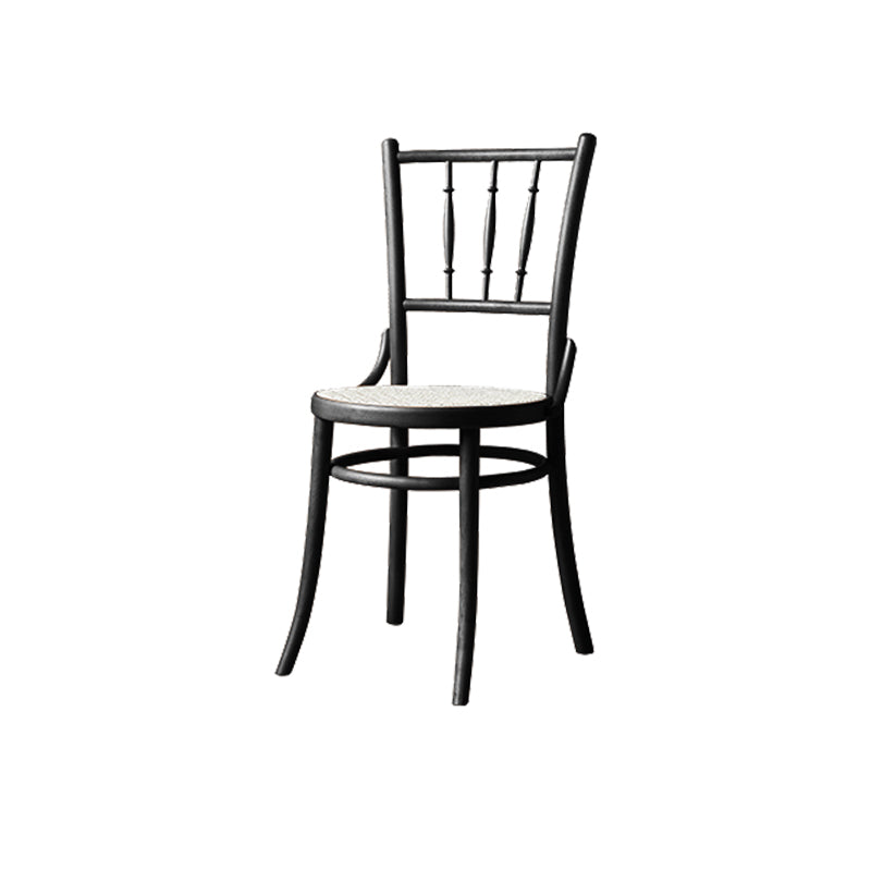 Solid Wood Dining Side Chair High Backrest Patio Dining Chair