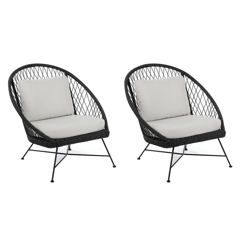 Tropical Outdoors Dining Chair Rattan Side Chair with Cushion