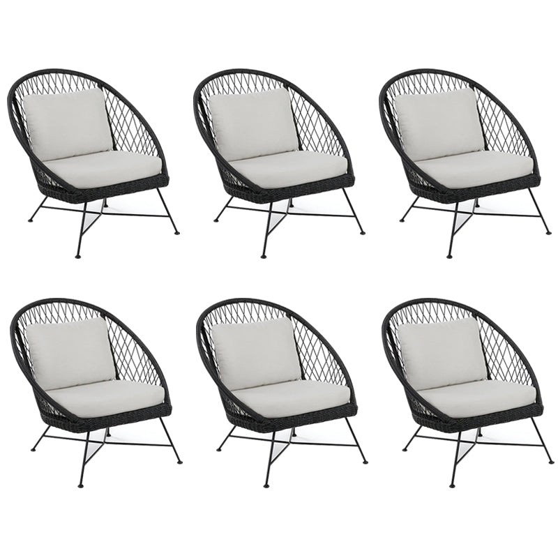 Tropical Outdoors Dining Chair Rattan Side Chair with Cushion