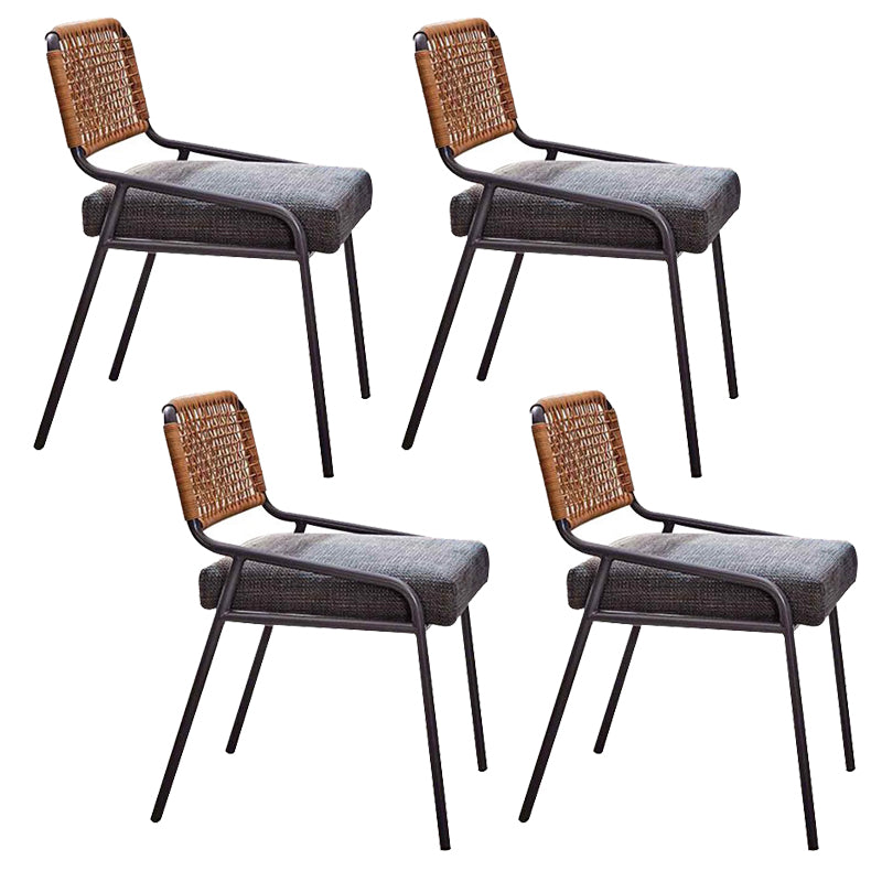 Tropical Patio Dining Chair with Rattan Back Outdoors Dining Chairs