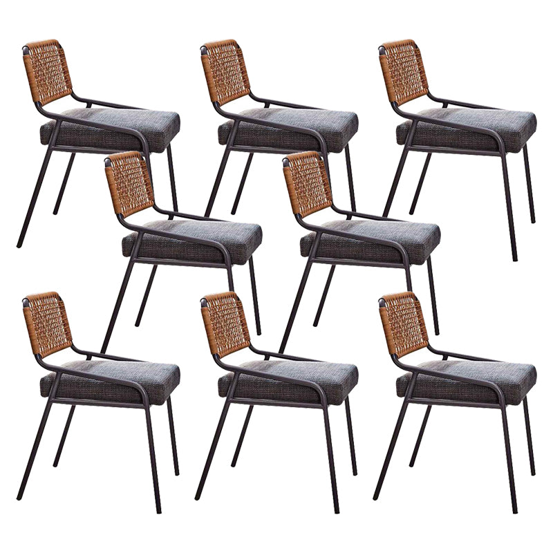 Tropical Patio Dining Chair with Rattan Back Outdoors Dining Chairs