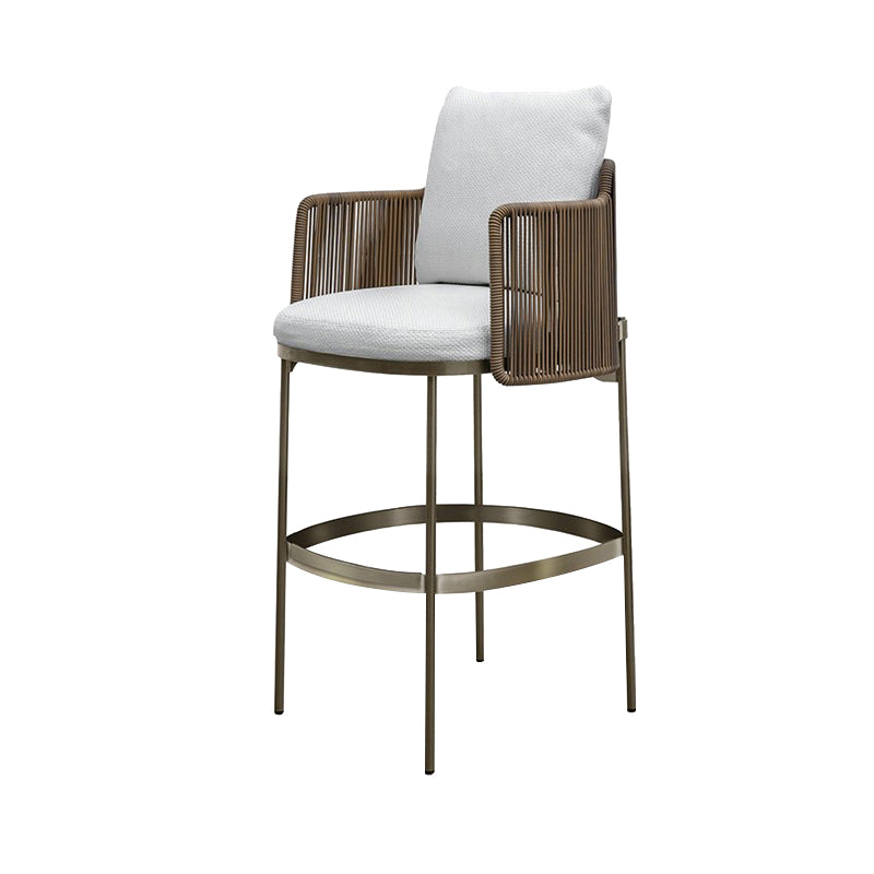 Tropical Brown Dining Chairs with No Distressing Upholstered Patio Arm Chair