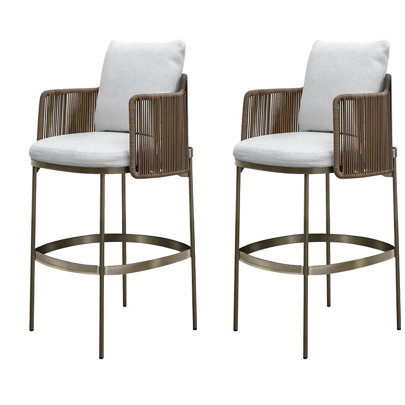 Tropical Brown Dining Chairs with No Distressing Upholstered Patio Arm Chair