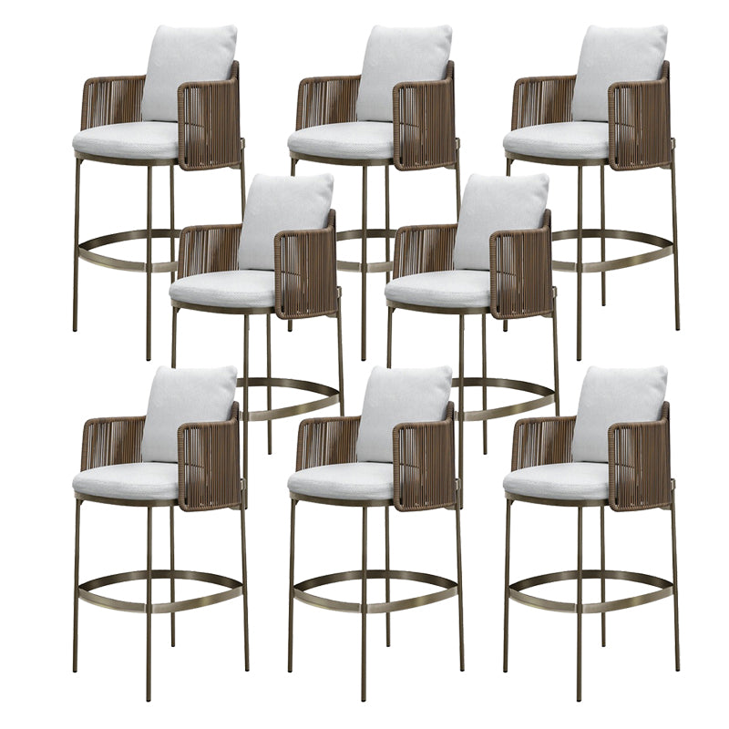 Tropical Brown Dining Chairs with No Distressing Upholstered Patio Arm Chair