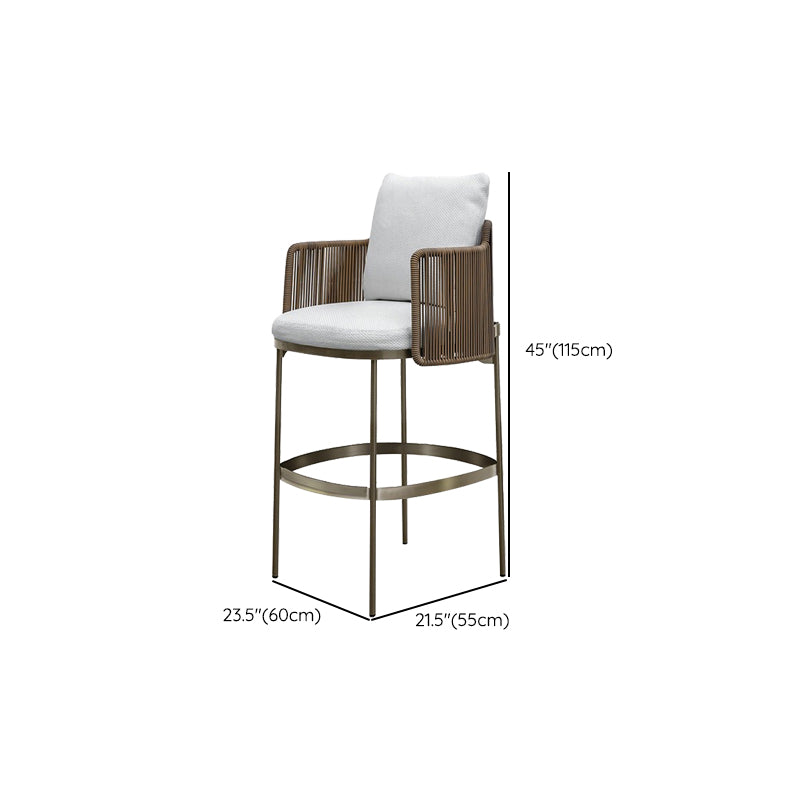 Tropical Brown Dining Chairs with No Distressing Upholstered Patio Arm Chair