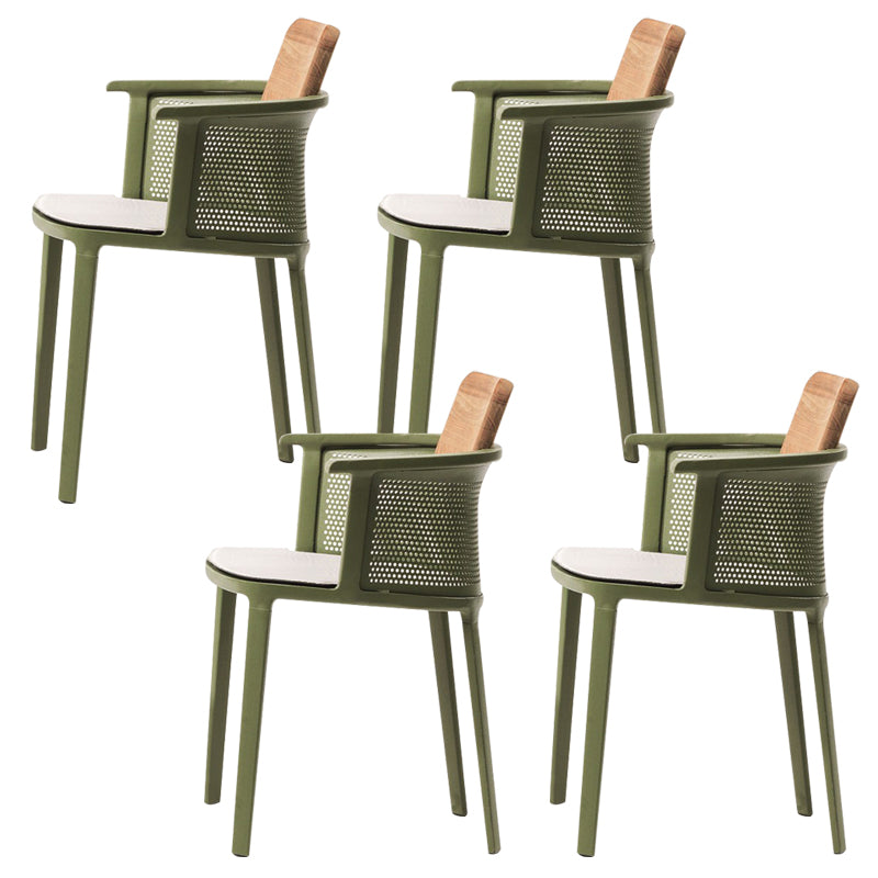 Tropical with Arm Dining Chairs Rattan Patio Dining Side Chair