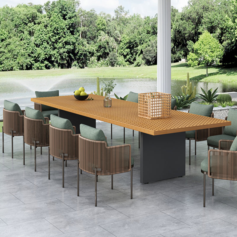 No Distressing Upholstered Patio Arm Chair Tropical Brown Dining Chairs