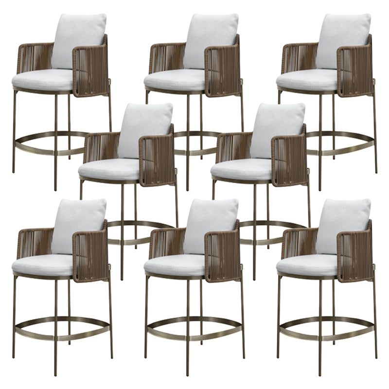 No Distressing Upholstered Patio Arm Chair Tropical Brown Dining Chairs