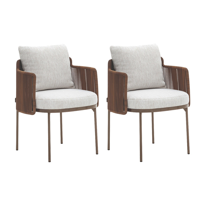 Tropical with Cushion Dining Chairs Rattan Patio Dining Side Chair