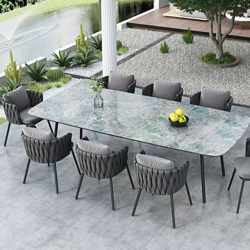 Tropical Grey Patio Dining Chair with Aluminum Base Dining Chairs