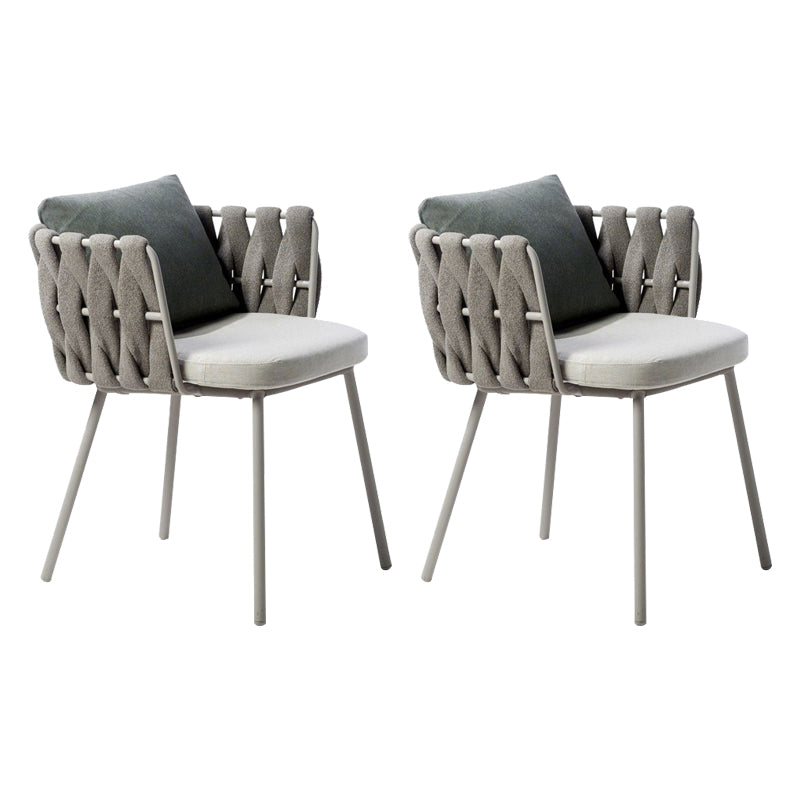 Tropical Grey Patio Dining Chair with Aluminum Base Dining Chairs