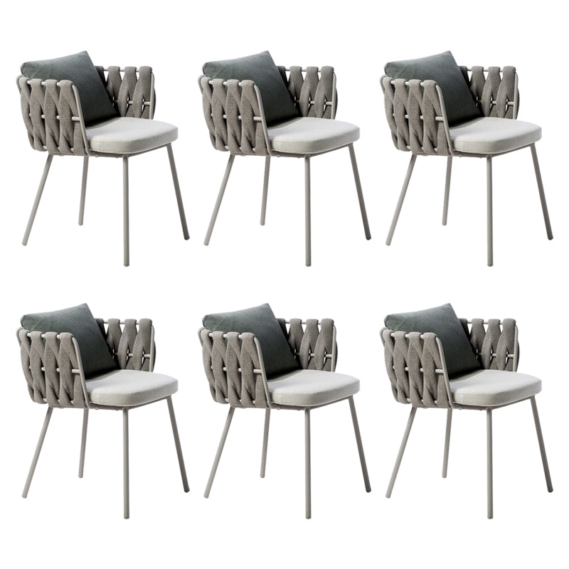 Tropical Grey Patio Dining Chair with Aluminum Base Dining Chairs
