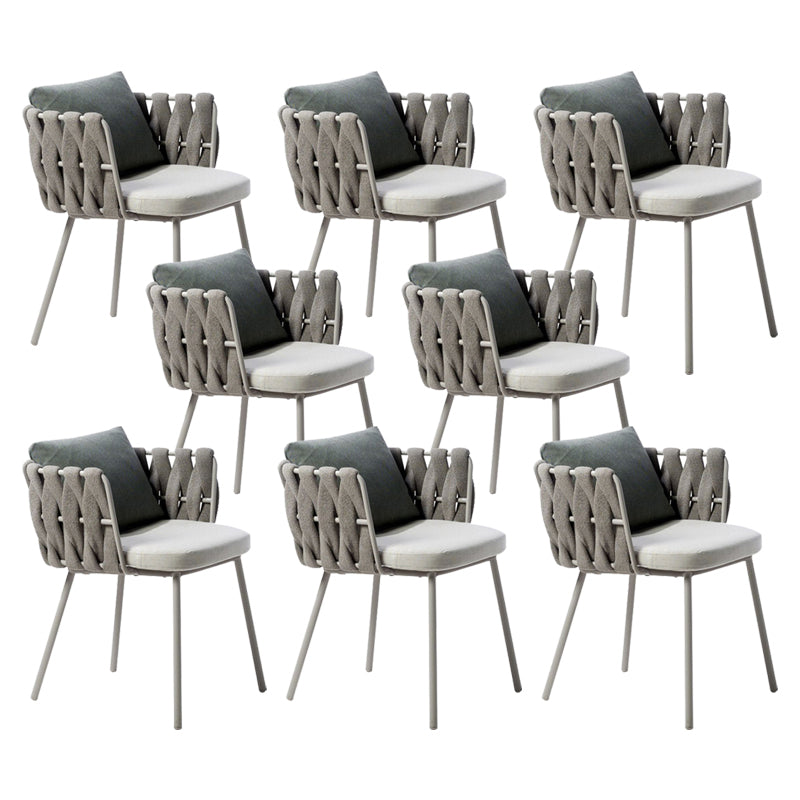 Tropical Grey Patio Dining Chair with Aluminum Base Dining Chairs