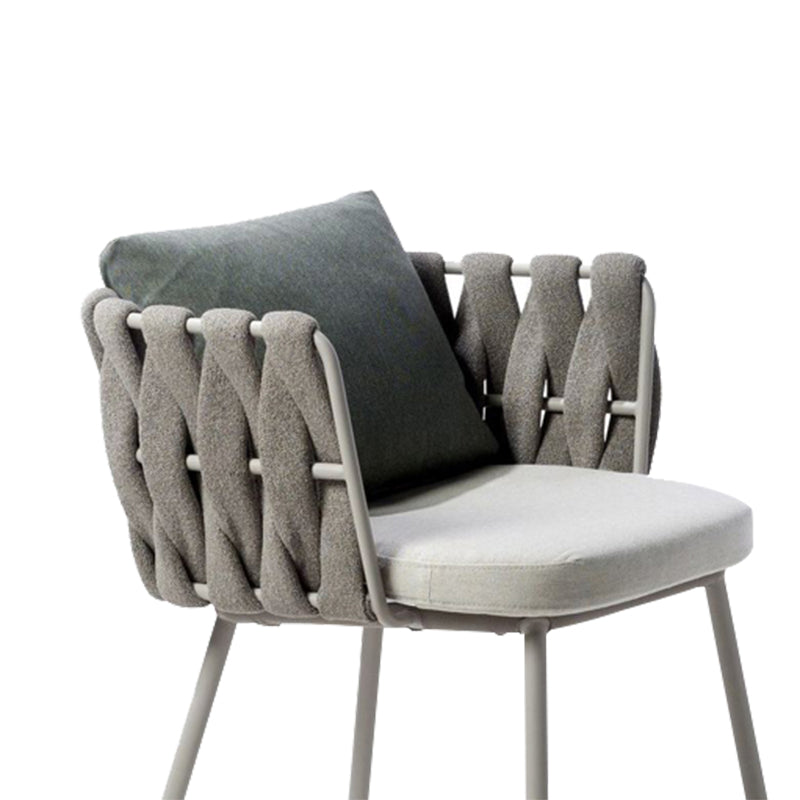 Tropical Grey Patio Dining Chair with Aluminum Base Dining Chairs