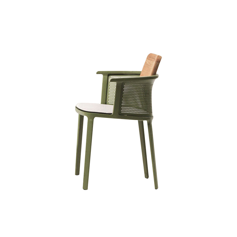 Contemporary Metal Dining Armchair Stacking Dining Side Chairs