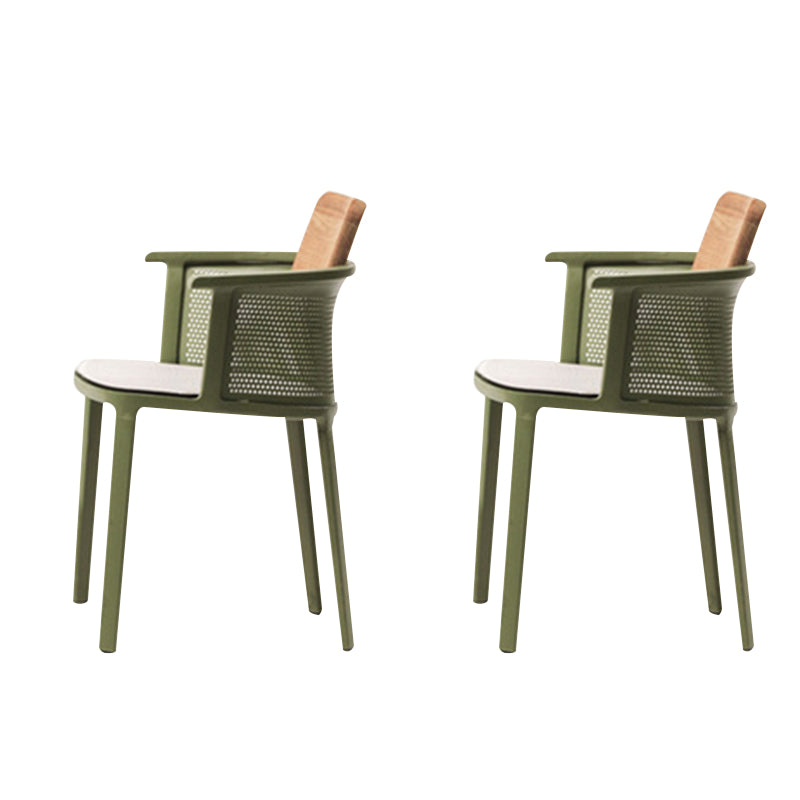Contemporary Metal Dining Armchair Stacking Dining Side Chairs