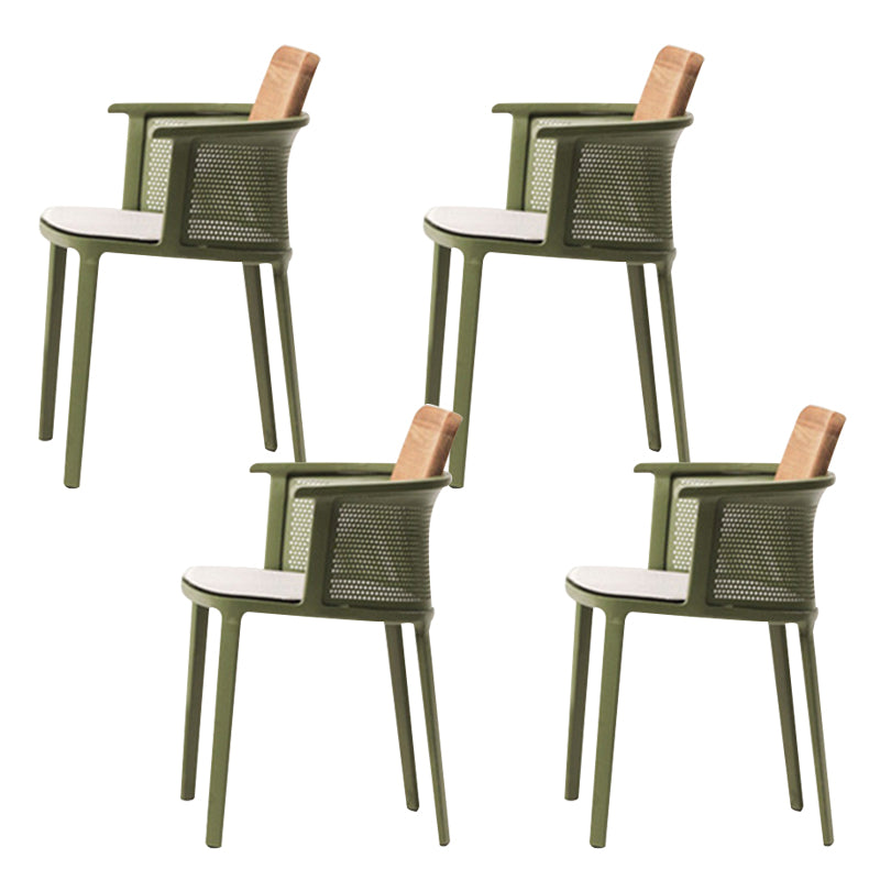 Contemporary Metal Dining Armchair Stacking Dining Side Chairs
